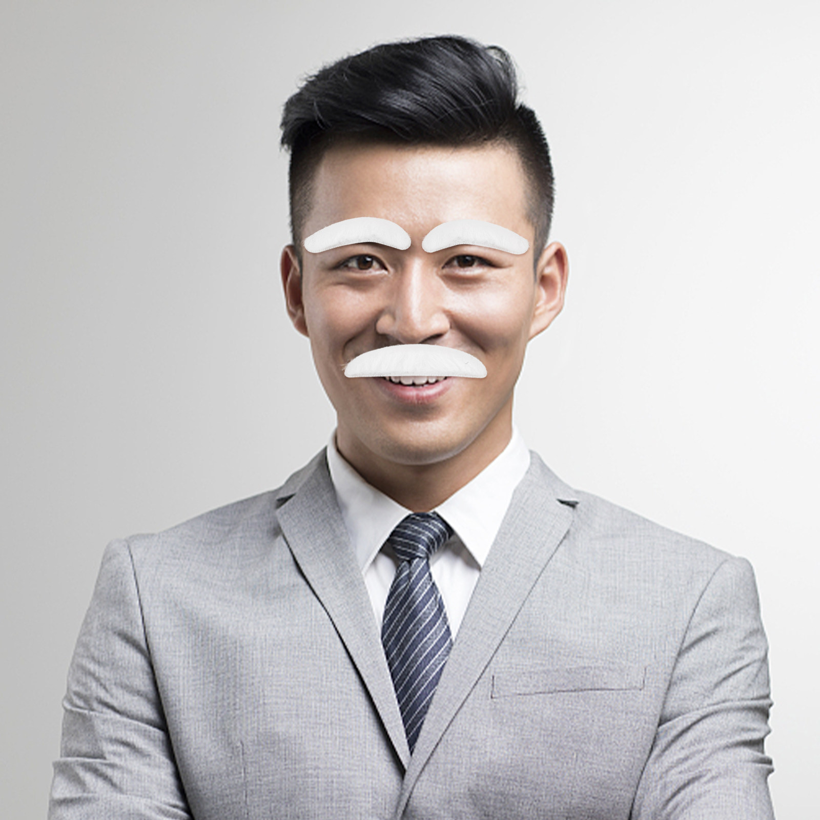 1Set White Fake Beard Eyebrows - Easy Cosplay Prop 评论和价格